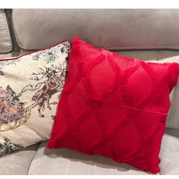 Decorative Pillow Covers 2pc Soft Accent Couch Boho Farmhouse Cottage Decor Red - Picture 5 of 12